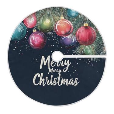 Imagem de SEHANY Bola de Natal, saia para árvore de Natal, 91 cm, tapete redondo macio para árvore de Natal, decoração de casa, festa de Natal