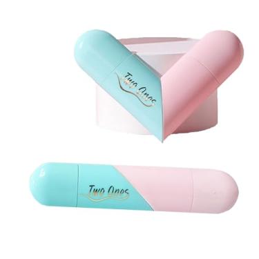 Imagem de Atomizador de perfume de cabeça dupla 2 em 1, frasco de spray de viagem recarregável, mini perfume portátil e pulverizador de respiração para bolsa de mão, itens essenciais de avião, Azul + rosa, 0.3