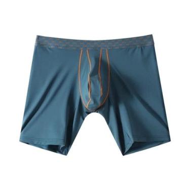 Imagem de Shorts Boxer Masculinos Em Seda Gelada Respirável Com Bolso Convexo Em
