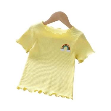 Imagem de Camiseta De Verão De Manga Curta Para Meninas, Leggings Macias, Top De