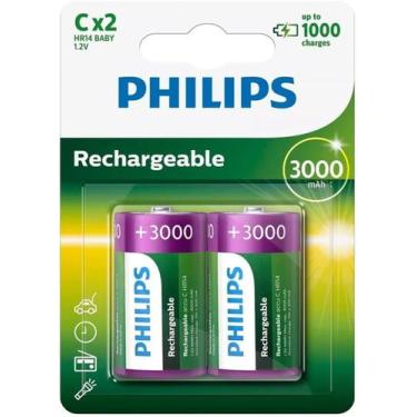 Imagem de Pilha philips recarregavel c 3000mah cartela com 02 unidades