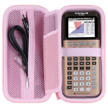 Imagem de RIYADAone Capa rígida de substituição para Texas Instruments TI-84 Plus CE/TI-84 Plus/TI-Nspire CX II CAS/TI-Nspire CX II/TI-83 Plus/TI-89 Titanium/TI-85 / TI-86 Color Graphing Calculator (caixa rosa)