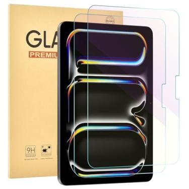 Imagem de Jngnpn Pacote com 2 protetores de tela antiluz azul para iPad Air de 13 polegadas 2025/2024 [7ª/6ª geração, M3/M2], iPad Pro 13 polegadas 7 geração M4 2024, película de vidro temperado com dureza 9H
