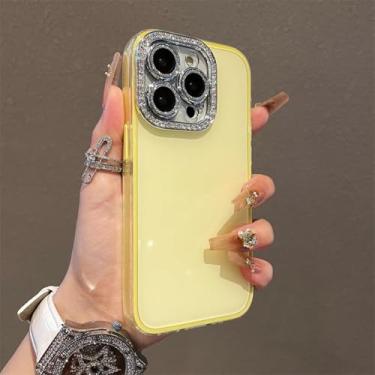Imagem de HTVJFX Capa de celular com proteção de lente e câmera colorida para iPhone 11 (para iPhone 11/amarelo)