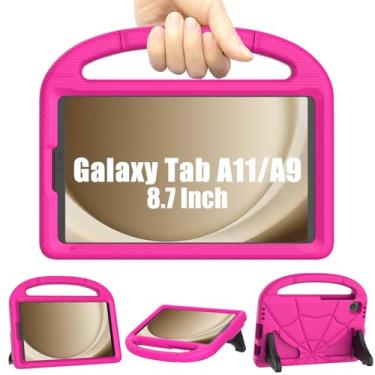 Imagem de Capa infantil para Samsung Galaxy Tab A11 22.1 cm 2025 / A9 8,7 polegadas 2023 / A7 Lite 8,7 polegadas 2021, leve à prova de choque com suporte para Galaxy Tab A7 Lite (SM-T220/T225/T227) - Rosa