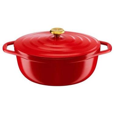Imagem de Caçarola Oval Air Alumínio Fundido 30cm Tefal, Vermelho