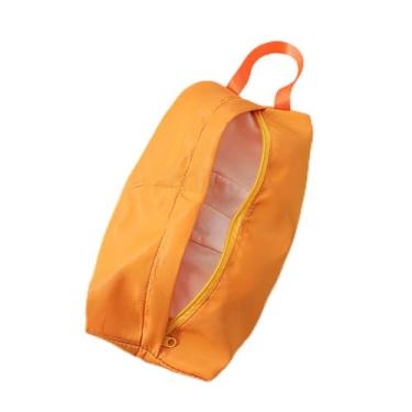 Imagem de Organizador de bagagem de viagem cinza para homens e mulheres, roupa íntima portátil, meias de higiene pessoal, bolsa de armazenamento de cosméticos para viagens de negócios e férias, Laranja