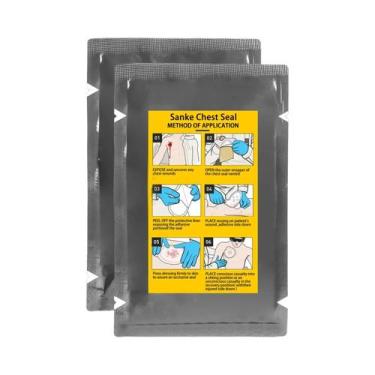Imagem de Curativo Militar SANKE RESCUE Vent Chest Seal Estéril Para Trauma, Cui