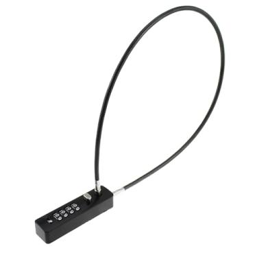 Imagem de RLECS Cadeado de combinação de cabo de aço preto com cadeado de hardware de senha adequado para malas, mochilas, capacetes, armários, caixa de ferramentas