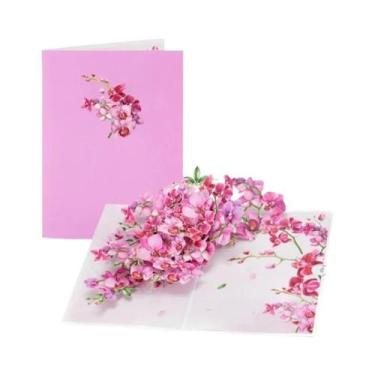 Imagem de Cartões De Aniversário Florais Com Orquídeas Cymbidium, Cartão Pop-up 