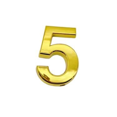 Imagem de NumRealm Número de porta, números de casa à prova d'água 3D, endereço de caixa de correio autoadesiva, jardim, apartamento, hotel, café, sinalização, ouro-5