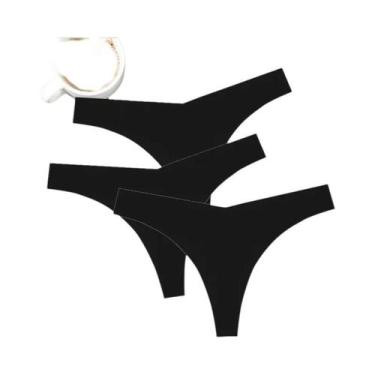 Imagem de Tanga Feminina Sem Costura De Cintura Baixa Em Forma De V, Macia E Ami
