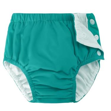 Imagem de Fraldas de natação reutilizáveis para bebês recém-nascidos, unissex, lavável, fraldas, verde, 2-3 anos