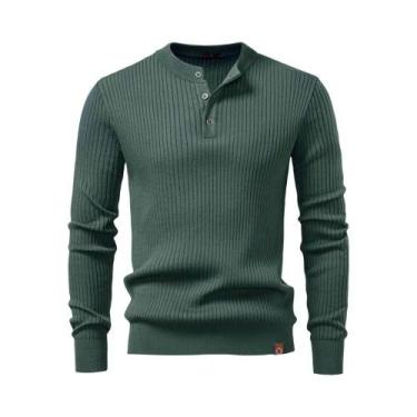 Imagem de Camisa Polo De Manga Longa Com Listras Em Relevo Para Homens AIOPESON 