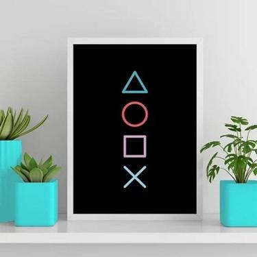 Imagem de Quadro Gamer Símbolos Vídeo Game 24X18Cm