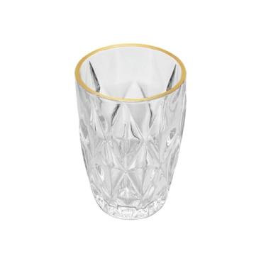 Imagem de Copo de Vidro com Fio de Ouro Diamond 270ml - Lyor