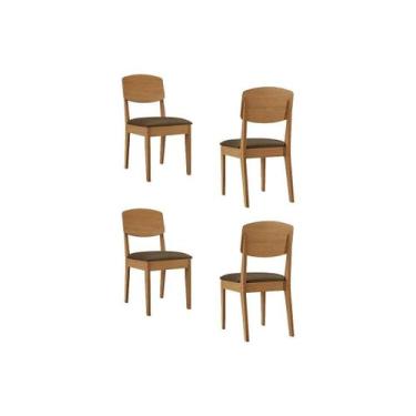 Imagem de Kit 4 Cadeiras de Cozinha Havana 4 Un Naturalle/Suede Marrom - Rufato