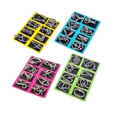 Imagem de Quebra-Cabeça De Anel Chinês Em Aço Inoxidável, Jogo De QI Para Crianç