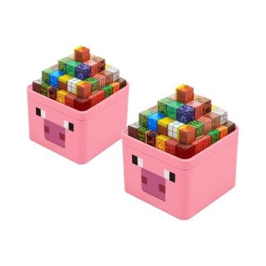 Imagem de Conjunto De Blocos Magnéticos De Construção Com Caixa De Armazenamento