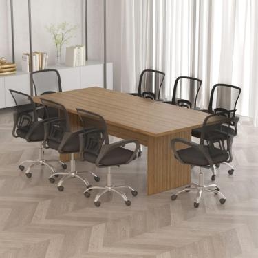 Imagem de Mesa De Escritório Reunião 220cm Multimóveis Cr25336 Amêndoa