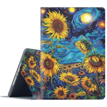 Imagem de FGDRFGRW Capa para Samsung Galaxy Tab A11 Plus/A9 Plus 28 cm 2025/2023, suporte ajustável, função despertar/hibernar, proteção total - Van Gogh girassol noite estrelada