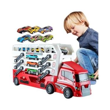 Imagem de Caminhão De Brinquedo Com Lançador De Veículos Para Crianças, Carro De