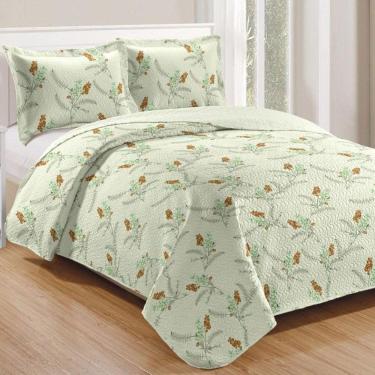 Imagem de Kit Cobre Leito Colcha Mix Queen Estampado  3 Peças -Isamara