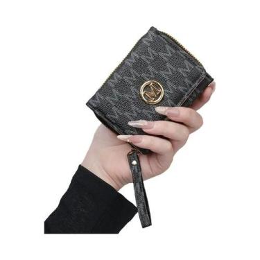 Imagem de Carteira Feminina Curta De Couro PU Com Múltiplos Slots Para Cartões E