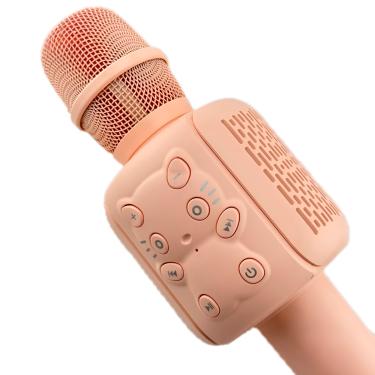 Imagem de Microfone Bluetooth Karaokê Infantil Brincadeira Sem Fio  - Diversão e Criatividade para Crianças | Cor:Rosé