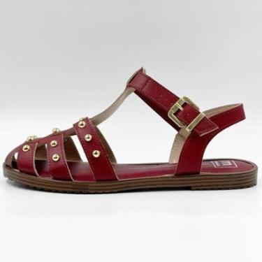 Imagem de Sandália Moleca Rasteira Casual com Aplicações Feminina-Feminino