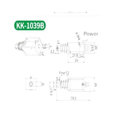 Imagem de Eletromagneto Linear De Tração E Impulsão 12V 24V DC Com Estrutura Abe