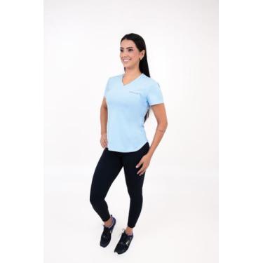Imagem de Camiseta Feminina Mirage Monttês Slim DryFit, Azul bb, M