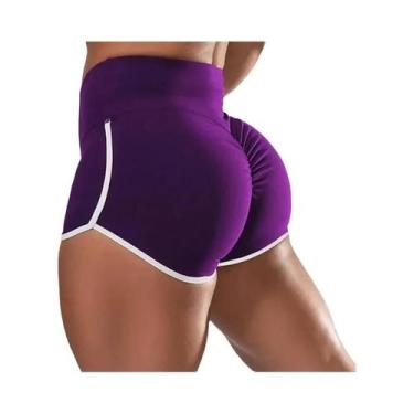 Imagem de Shorts Esportivos Femininos De Cintura Alta Para Academia, Ciclismo, C