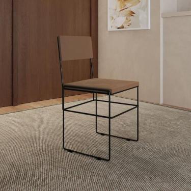 Imagem de Cadeira Industrial Vitória Estofada Veludo para Mesa Sala de Jantar Co