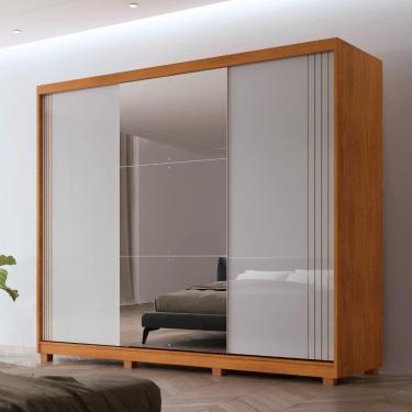 Imagem de Guarda Roupa Casal Connor 3 Portas 6 Cabideiros Com Espelho Naturalle