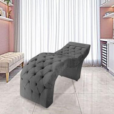 Imagem de Maca Estofada Estética Cílios Salão Spa Suede Hellen Cinza