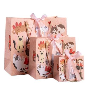 Imagem de Sacola de presente, papelão, papel, bolsa de transporte, Cute Cat Desi