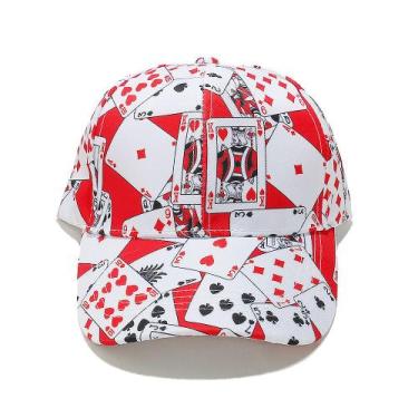 Imagem de Boné de beisebol de poliéster com estampa de pôquer punk para adultos 