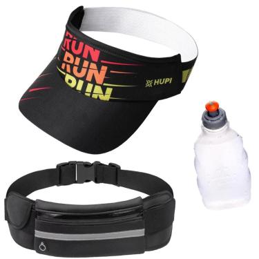 Imagem de kit Corrida Viseira Hupi Cinto Hidratação com Squeeze 250ml Run For Run Life-Unissex