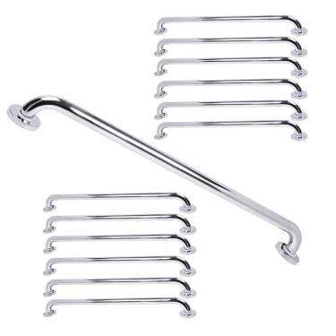 Imagem de Barra de Apoio Alça Corrimao 80cm Kit 12 Uni Acessibilidade Cadeirante Idoso Deficiente Box Banheiro Seguranca Corredor