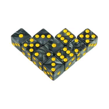 Imagem de Conjunto De Dados De Acrílico Marmorizado De 16mm Com 6 Lados Para Jog