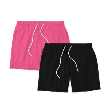 Imagem de Kit 2 Shorts Masculino Liso Básico Bermuda Tactel Água Praia Treino Academia Corrida-Masculino