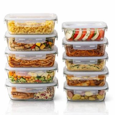 Imagem de Kit 10 Potes Herméticos Vidro Borossilicato Yab 640ml e 1050ml Tampa 4