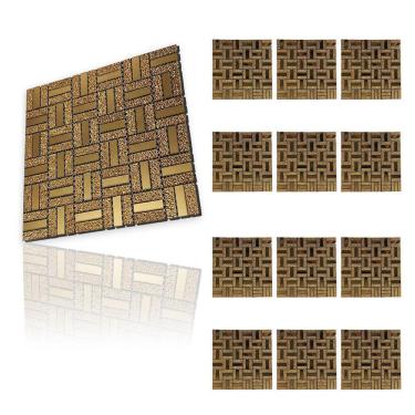 Imagem de Pastilha De Vidro Autocolante Kit 12 Uni Parede Sala Cozinha Box Banheiro Decorativa Facil Aplicacao Requintado Moderna