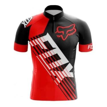 Imagem de Camisa Infantil Kids Ciclismo Criança Fox Vermelha Manga Curta Dryfit 