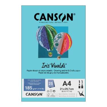 Imagem de Papel Canson A4 Iris Vivaldi 185g 25Fls - Escolha a Cor, Azul Turquesa
