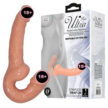 Imagem de Prótese Dupla de Silicone Casal Strapless Possui 2 Pontas com Glande -