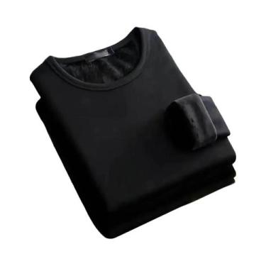 Imagem de Camiseta Masculina Térmica De Inverno, Manga Comprida, Forrada De Velu