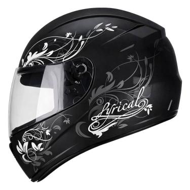 Imagem de Capacete Moto F-9 Lyrical Preto Branco ~ Fly