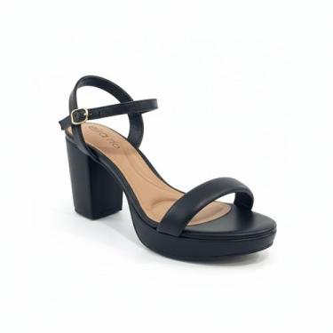 Imagem de Beira Rio Sandália Napa Turin Preta Feminina Salto Alto -, Preto, 35